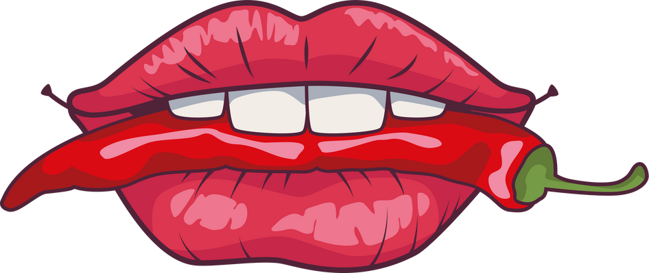 mouth pop art chili pepper